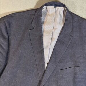Jos A Bank 50R Navy Blue 100% Linen 1905 Mens Blazer Suit Jacket Sport Coat